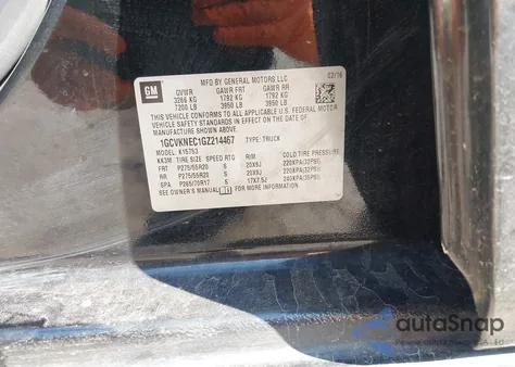 2016 Chevrolet Silverado 1500 Wt from USA, damaged, VIN 1GCVKNEC1GZ214467